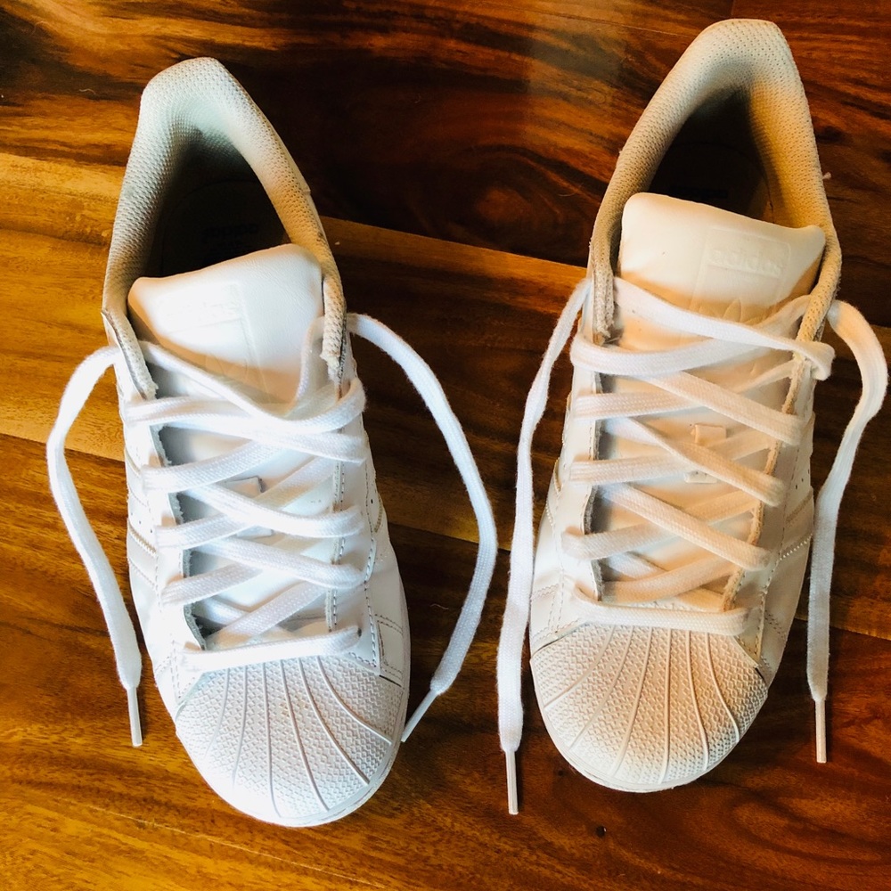 White Adidas Shell Toe Sneakers